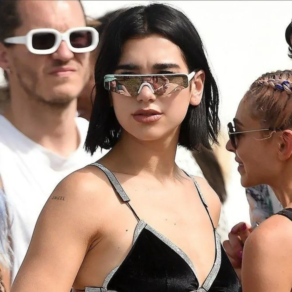Balenciaga BB0003S 002 Sunglasses White Silver Grey Mirrored Unisex